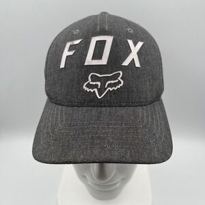 Fox Racing Legacy Moth Flexfit Hat Cap Gray Fitted Fox Head Logo Casual S/M‎